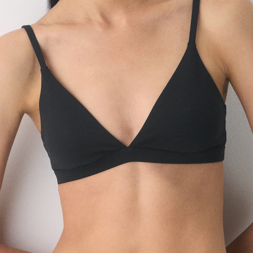 Aritzia Contour Black Triangle Bralette with Thin Straps